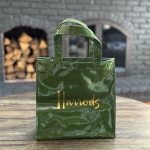 Harrods | Classic Green Shopper Tote Bag